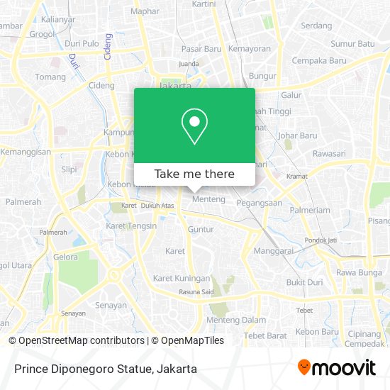 Prince Diponegoro Statue map