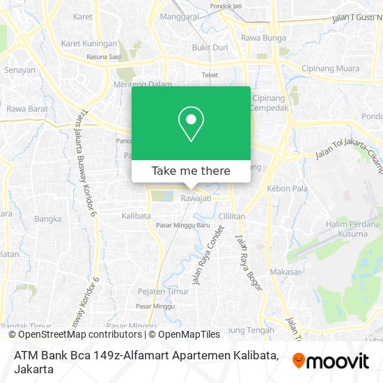 ATM Bank Bca 149z-Alfamart Apartemen Kalibata map