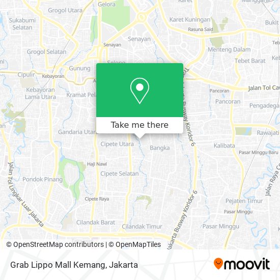 Grab Lippo Mall Kemang map