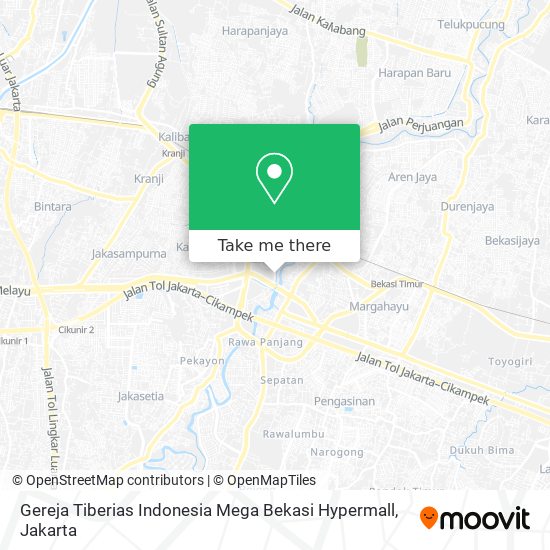Gereja Tiberias Indonesia Mega Bekasi Hypermall map