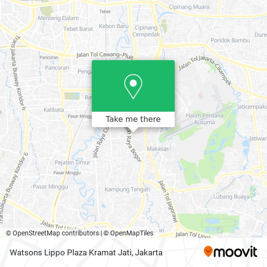 Watsons Lippo Plaza Kramat Jati map
