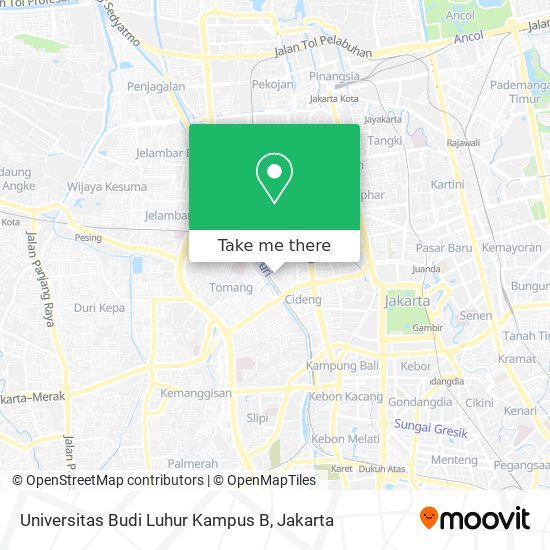 Universitas Budi Luhur Kampus B map