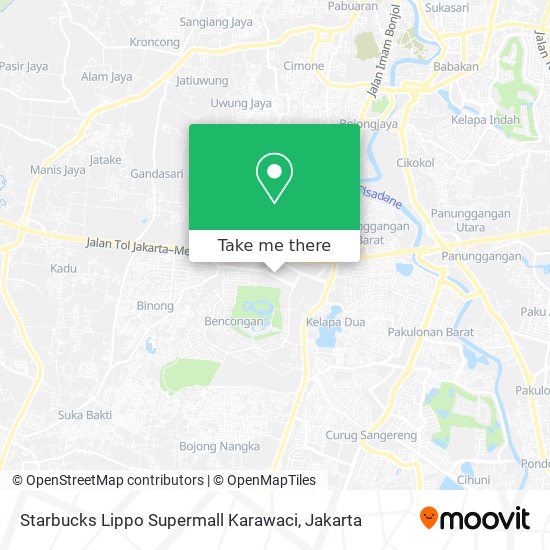Starbucks Lippo Supermall Karawaci map