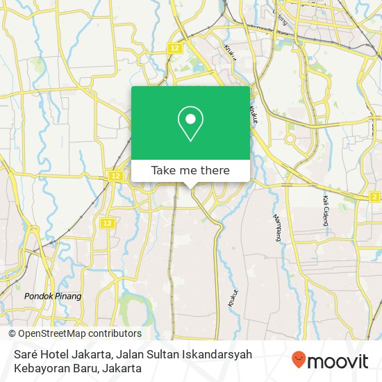 Saré Hotel Jakarta, Jalan Sultan Iskandarsyah Kebayoran Baru map