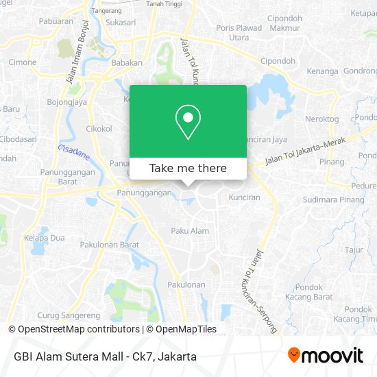 GBI Alam Sutera Mall - Ck7 map