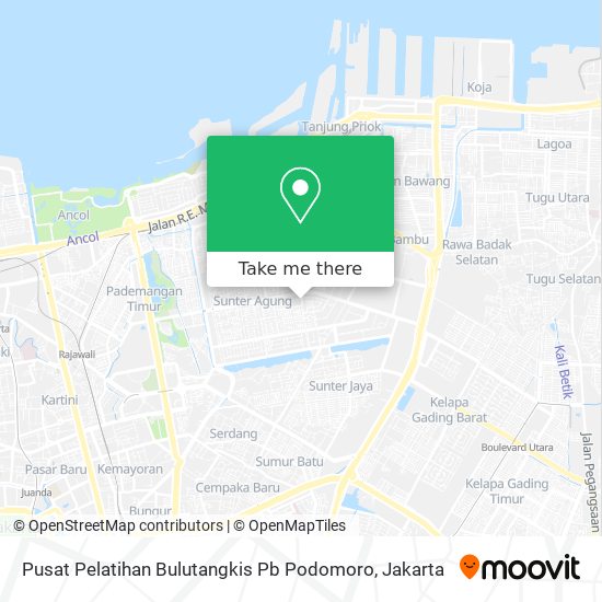 Pusat Pelatihan Bulutangkis Pb Podomoro map