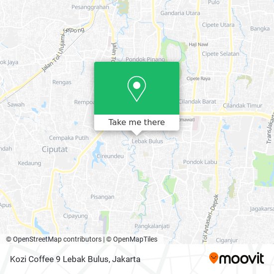 Kozi Coffee 9 Lebak Bulus map
