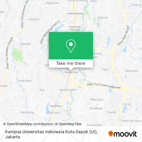 Kampus Universitas Indonesia Kota Depok (UI) map