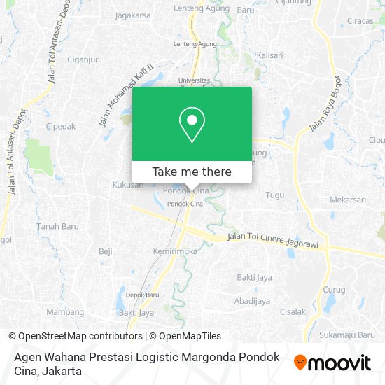 Agen Wahana Prestasi Logistic Margonda Pondok Cina map