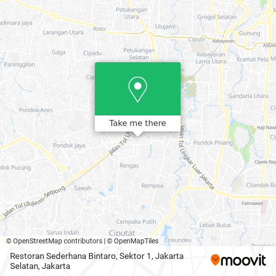 Restoran Sederhana Bintaro, Sektor 1, Jakarta Selatan map