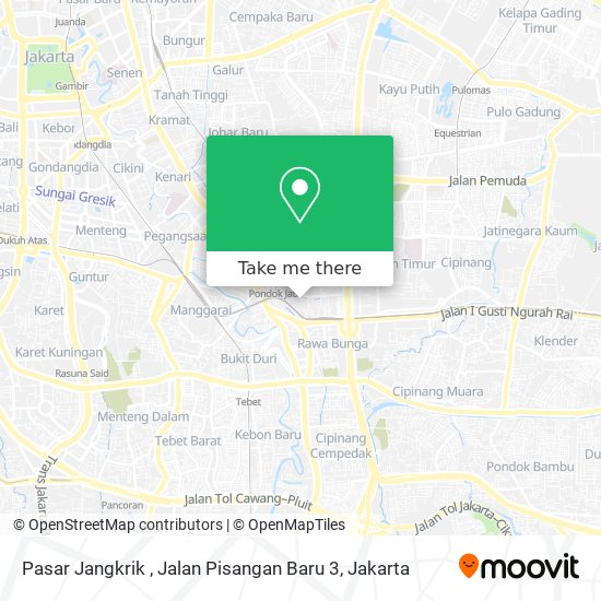 Pasar Jangkrik , Jalan Pisangan Baru 3 map