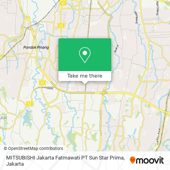 MITSUBISHI Jakarta Fatmawati PT Sun Star Prima map