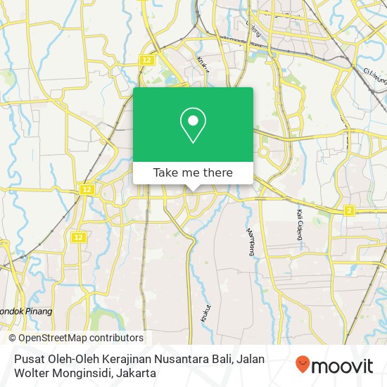 Pusat Oleh-Oleh Kerajinan Nusantara Bali, Jalan Wolter Monginsidi map