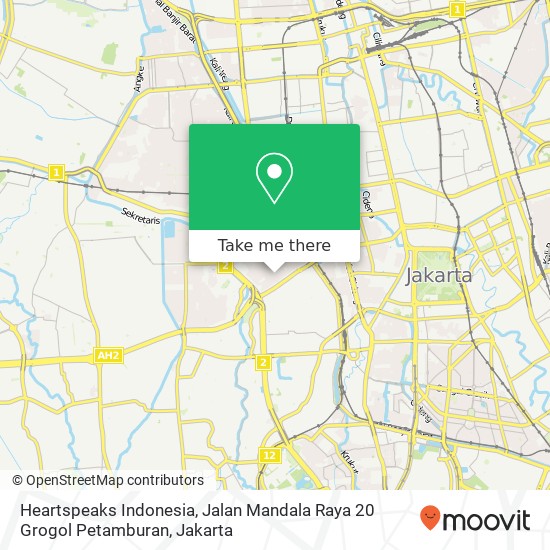 Heartspeaks Indonesia, Jalan Mandala Raya 20 Grogol Petamburan map