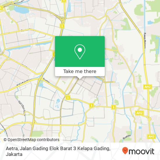 Aetra, Jalan Gading Elok Barat 3 Kelapa Gading map