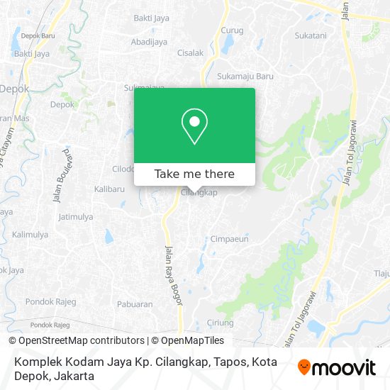 Komplek Kodam Jaya Kp. Cilangkap, Tapos, Kota Depok map
