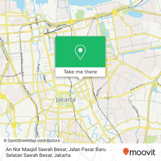 An Nur Masjid Sawah Besar, Jalan Pasar Baru Selatan Sawah Besar map