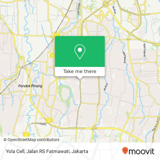 Yola Cell, Jalan RS Fatmawati map