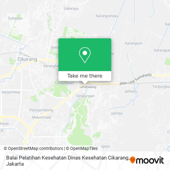 Balai Pelatihan Kesehatan Dinas Kesehatan Cikarang map