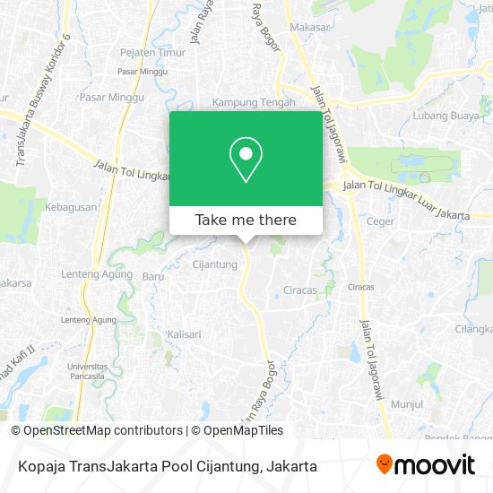 Kopaja TransJakarta Pool Cijantung map