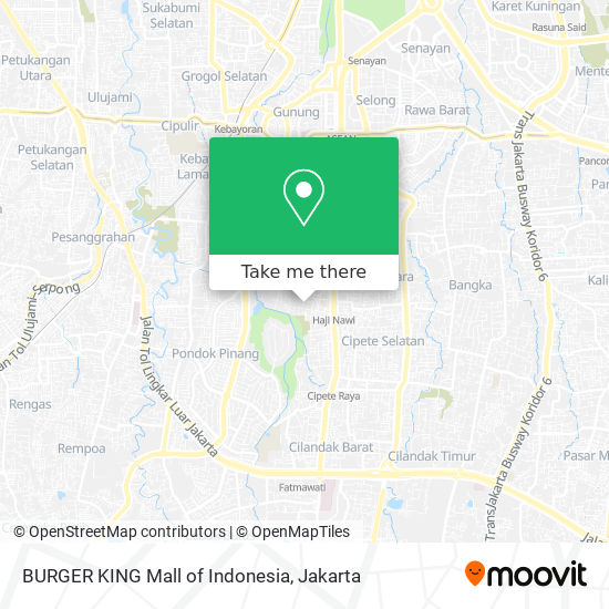 BURGER KING Mall of Indonesia map