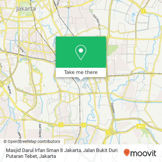 Masjid Darul Irfan Sman 8 Jakarta, Jalan Bukit Duri Putaran Tebet map