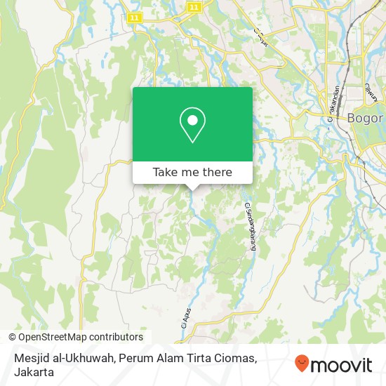 Mesjid al-Ukhuwah, Perum Alam Tirta Ciomas map