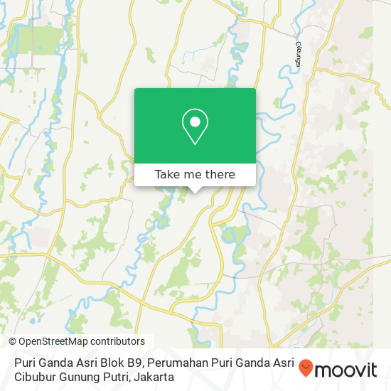 Puri Ganda Asri Blok B9, Perumahan Puri Ganda Asri Cibubur Gunung Putri map