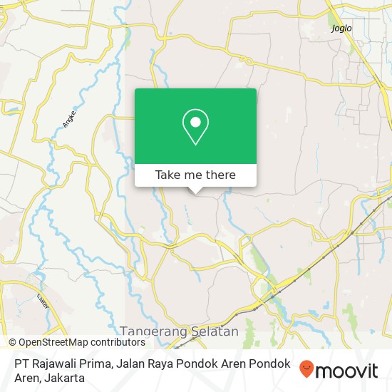PT Rajawali Prima, Jalan Raya Pondok Aren Pondok Aren map