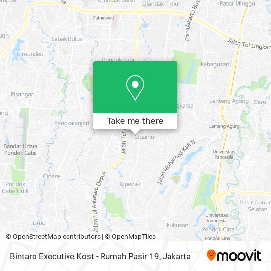 Bintaro Executive Kost - Rumah Pasir 19 map