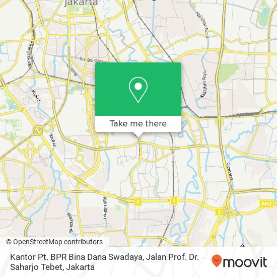 Kantor Pt. BPR Bina Dana Swadaya, Jalan Prof. Dr. Saharjo Tebet map