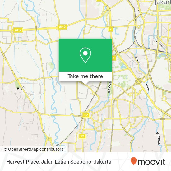 Harvest Place, Jalan Letjen Soepono map