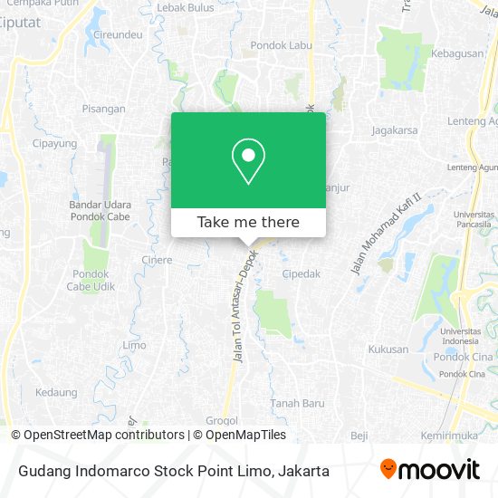 Gudang Indomarco Stock Point Limo map