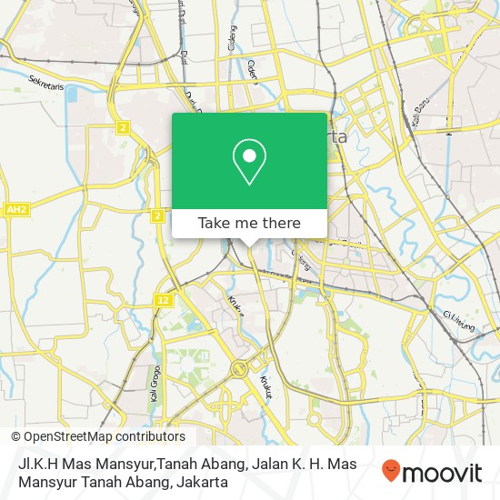 Jl.K.H Mas Mansyur,Tanah Abang, Jalan K. H. Mas Mansyur Tanah Abang map