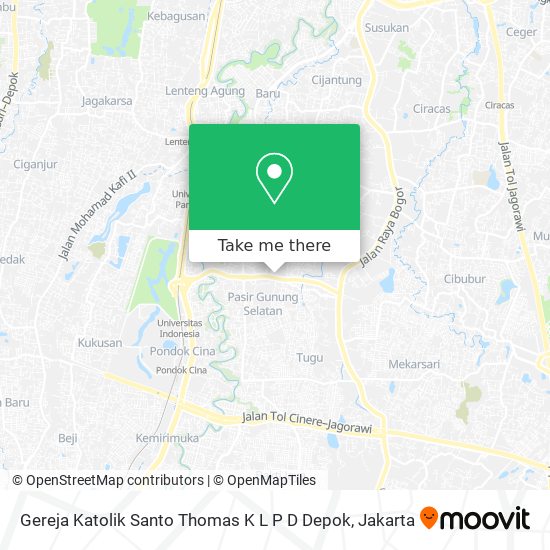 Gereja Katolik Santo Thomas K L P D Depok map