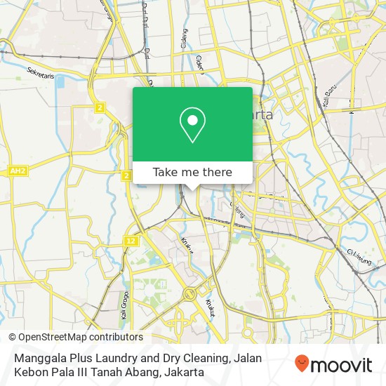 Manggala Plus Laundry and Dry Cleaning, Jalan Kebon Pala III Tanah Abang map