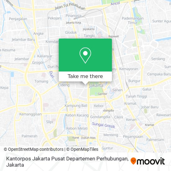 Kantorpos Jakarta Pusat Departemen Perhubungan map