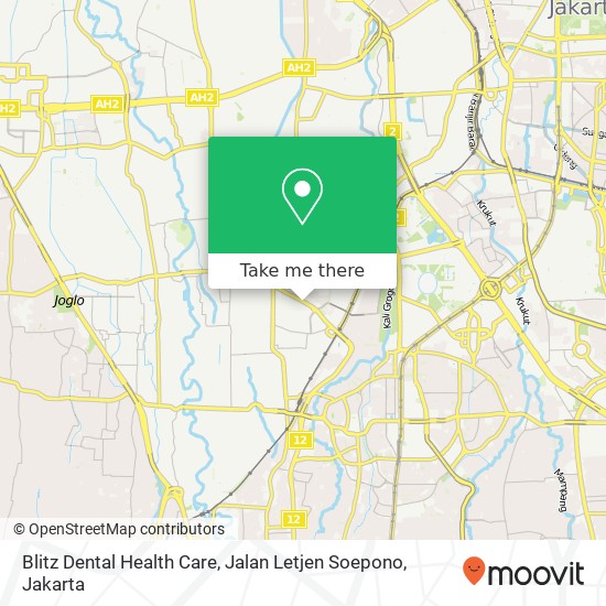 Blitz Dental Health Care, Jalan Letjen Soepono map