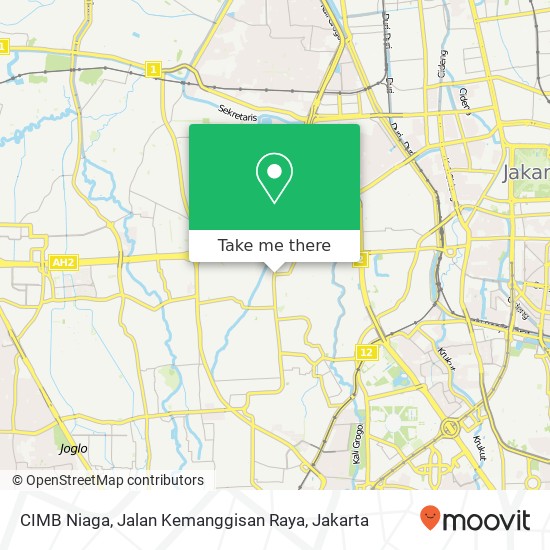 CIMB Niaga, Jalan Kemanggisan Raya map