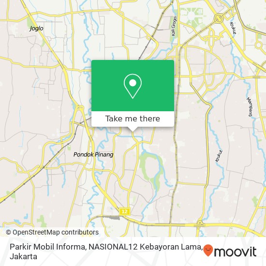 Parkir Mobil Informa, NASIONAL12 Kebayoran Lama map