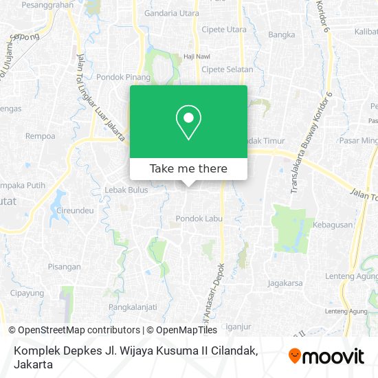 Komplek Depkes Jl. Wijaya Kusuma II Cilandak map