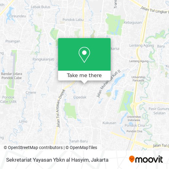 Sekretariat Yayasan Ybkn al Hasyim map