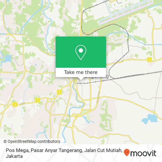 Pos Mega, Pasar Anyar Tangerang, Jalan Cut Mutiah map