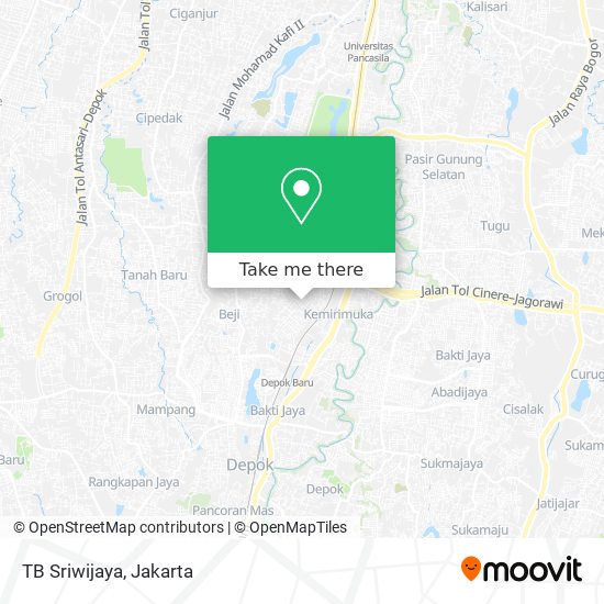 TB Sriwijaya map