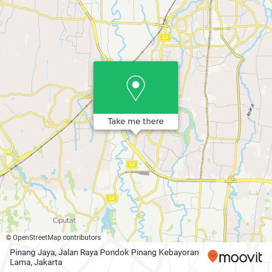 Pinang Jaya, Jalan Raya Pondok Pinang Kebayoran Lama map