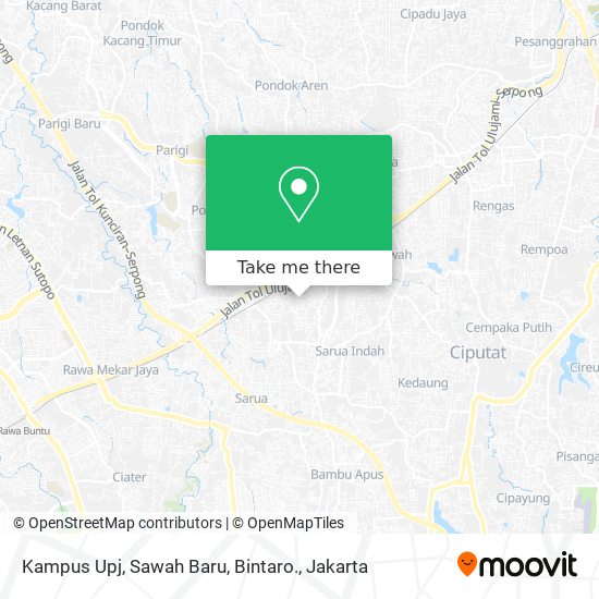Kampus Upj, Sawah Baru, Bintaro. map