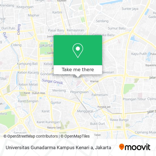Universitas Gunadarma Kampus Kenari a map