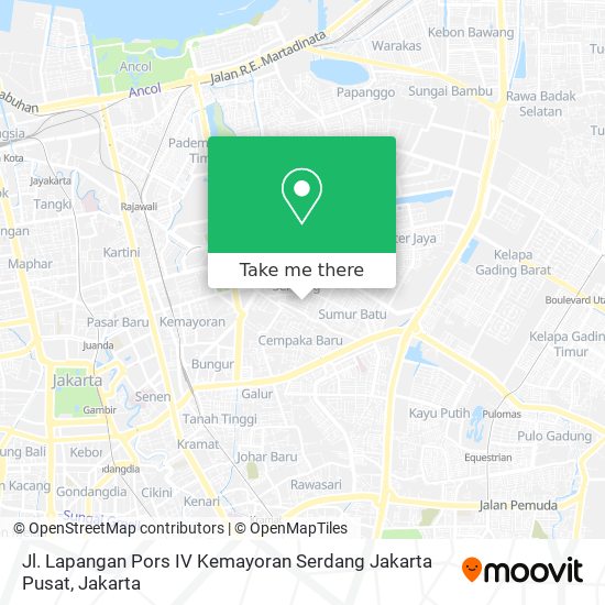 Jl. Lapangan Pors IV Kemayoran Serdang Jakarta Pusat map