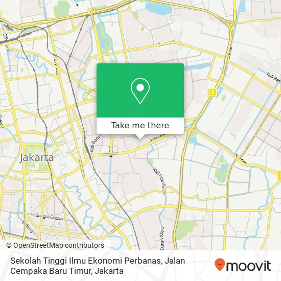 Sekolah Tinggi Ilmu Ekonomi Perbanas, Jalan Cempaka Baru Timur map