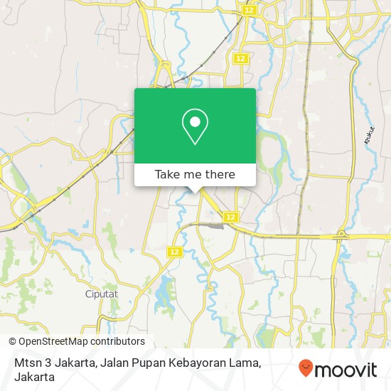 Mtsn 3 Jakarta, Jalan Pupan Kebayoran Lama map